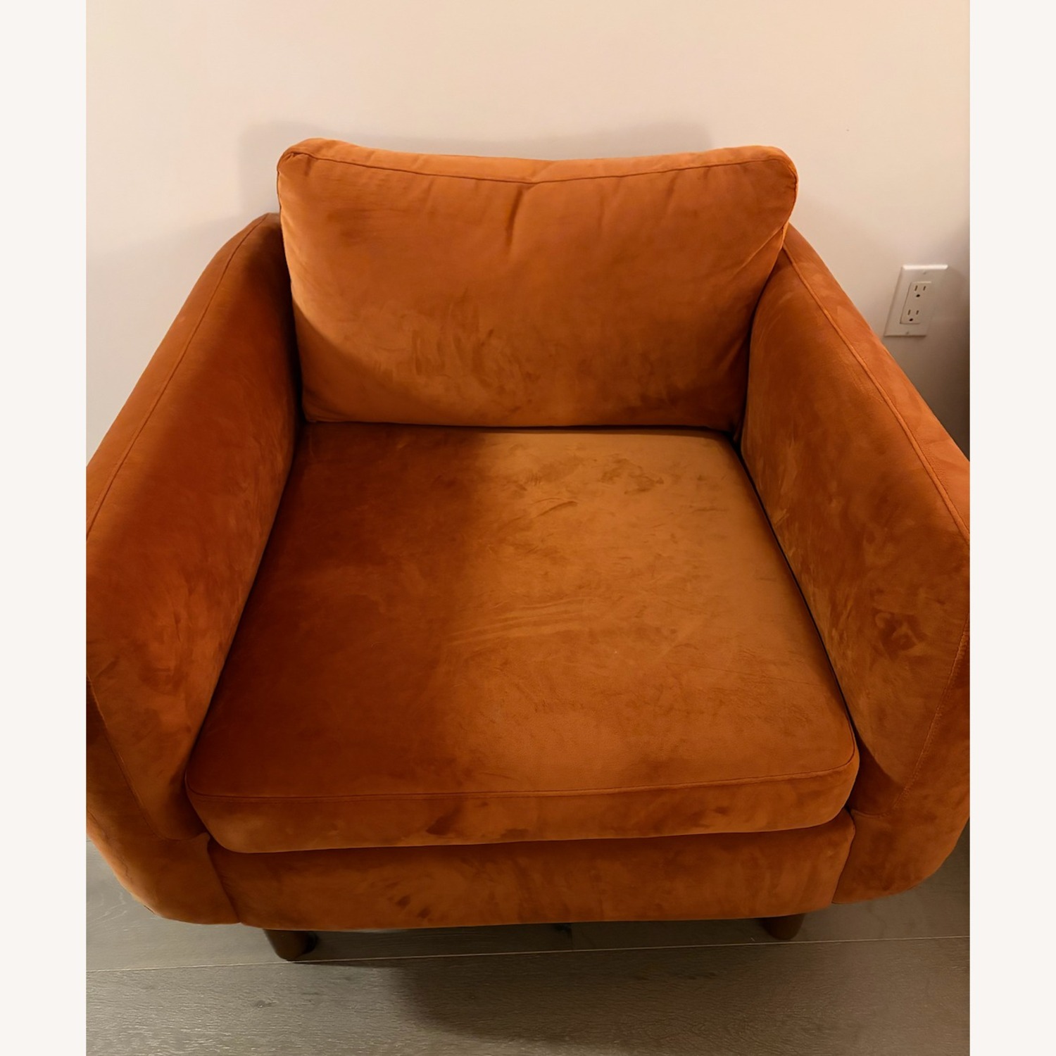 AllModern Orange Velvet Armchair - image-5