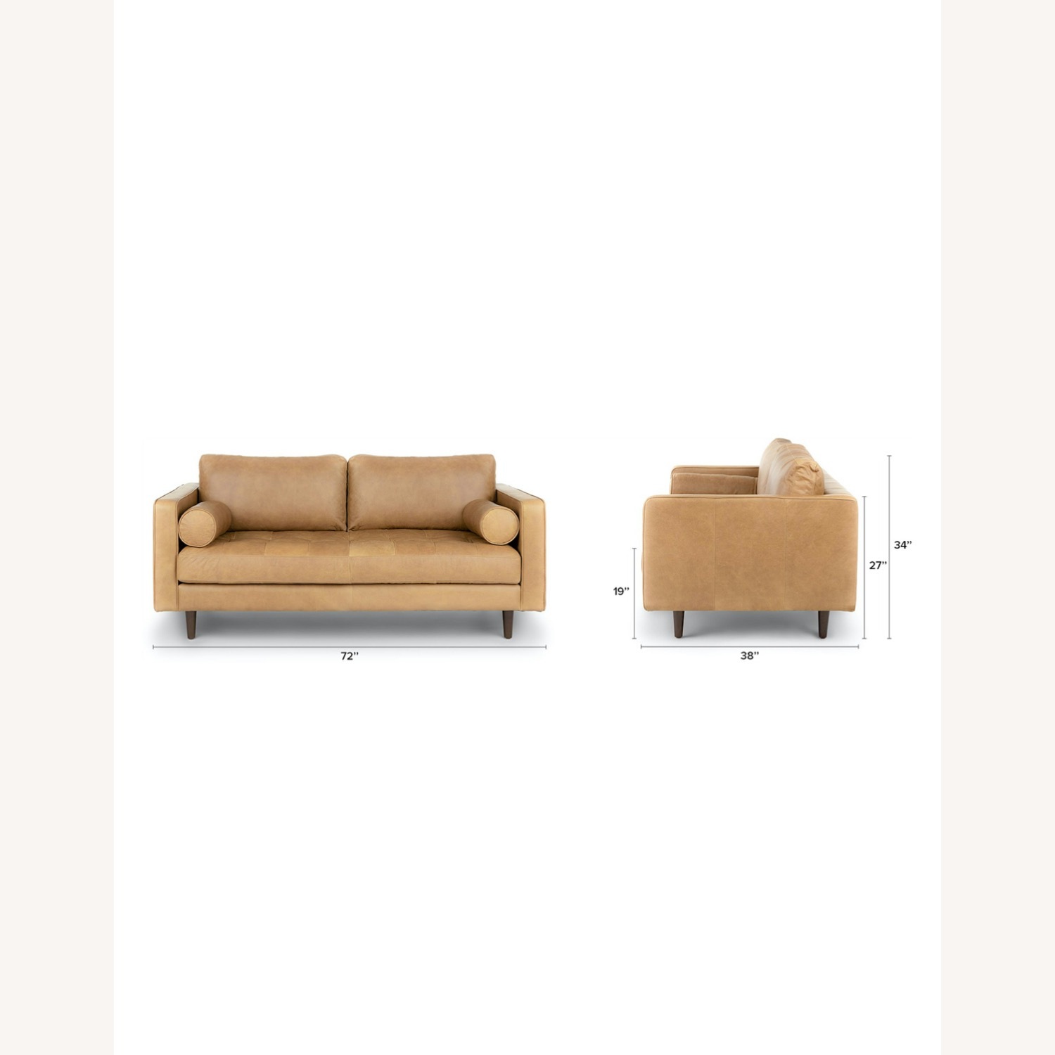 Article Sven Light Brown Leather 2 Seater Sofa - image-4