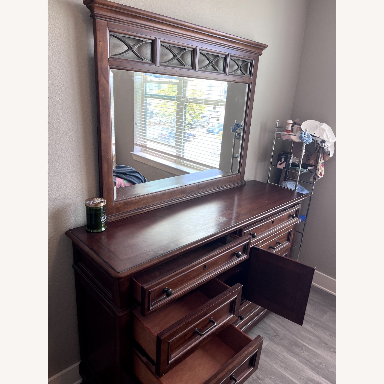 Dark Brown Wood Dresser - image-2