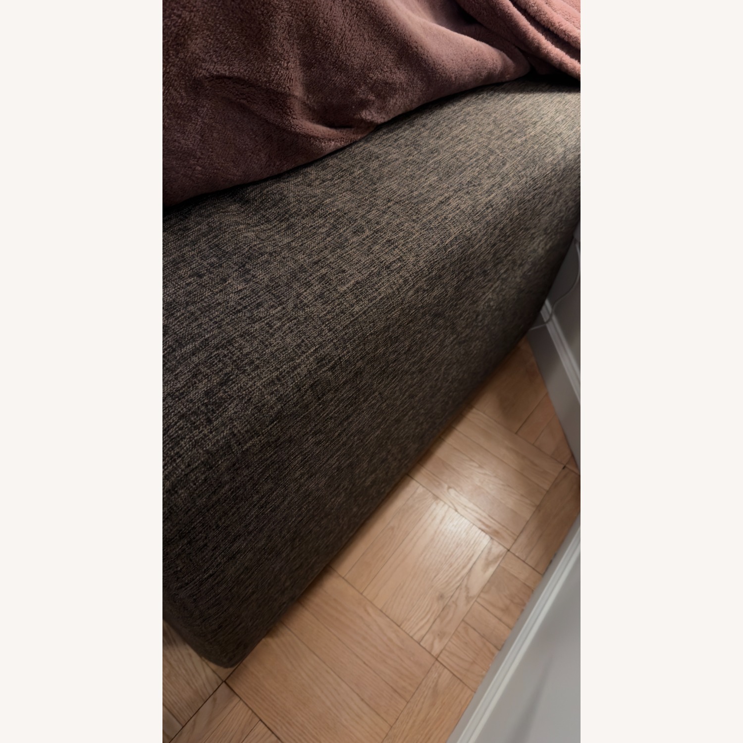 Dark Brown Fabric 2 Seater Sofa - image-5