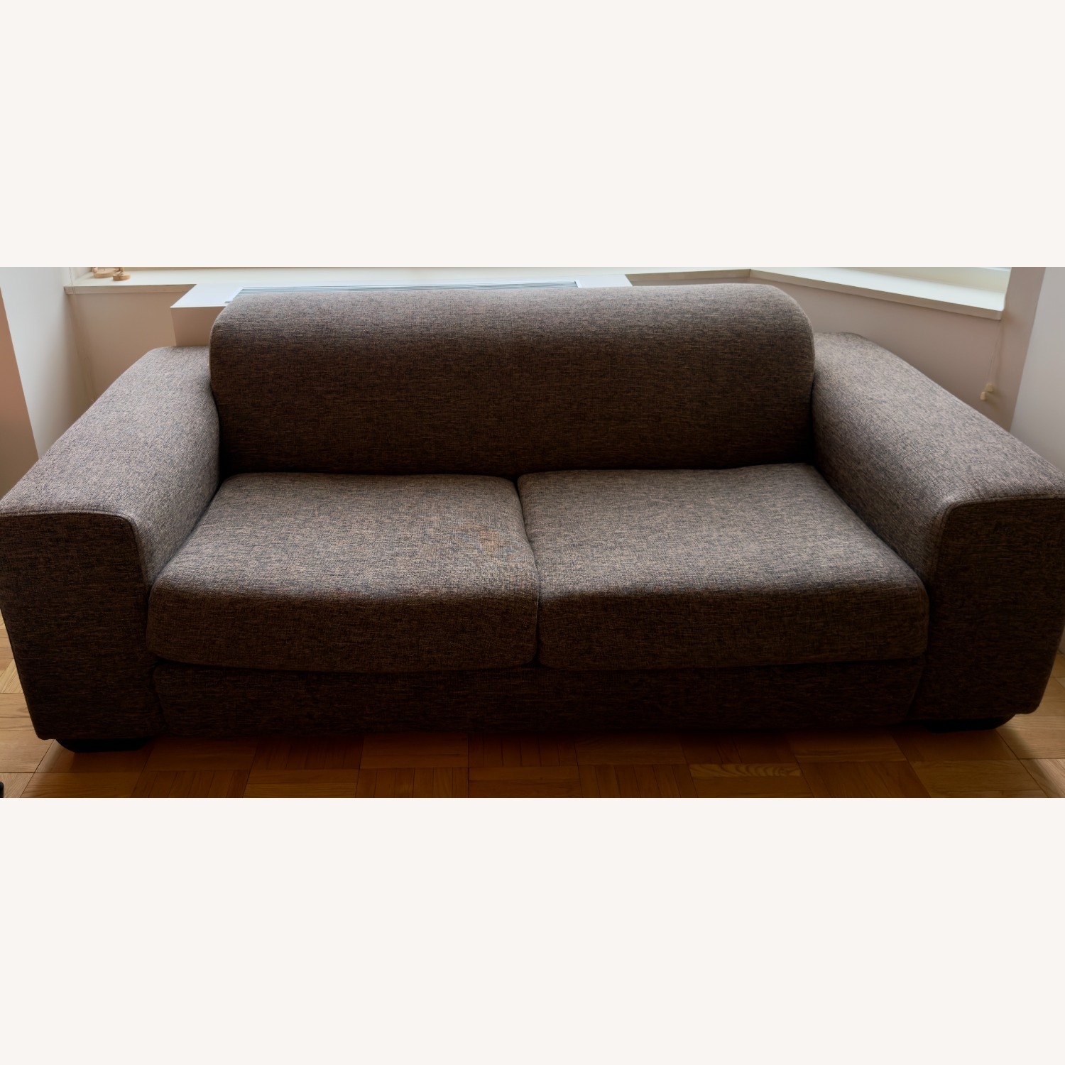 Dark Brown Fabric 2 Seater Sofa - image-2