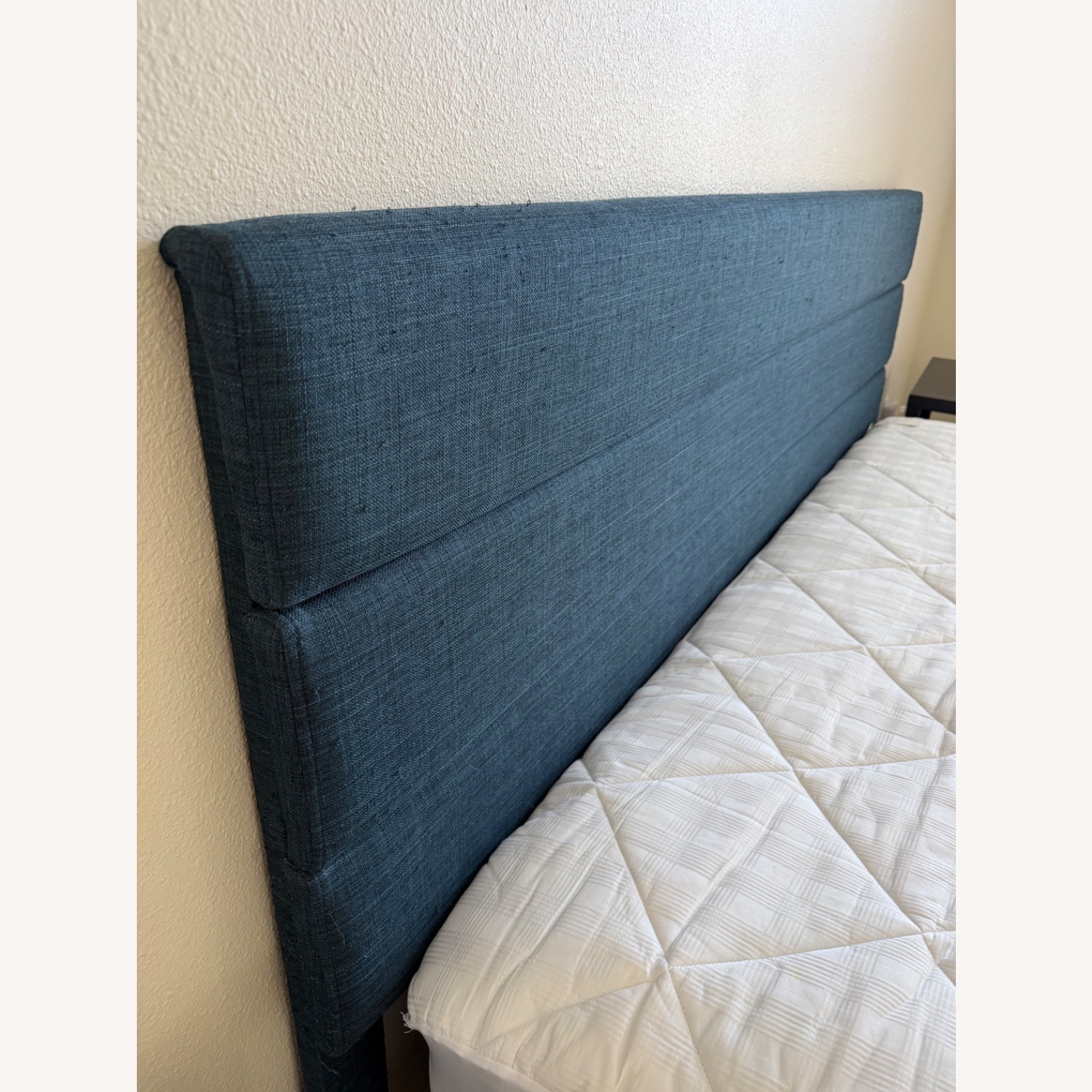 Elison Platform Bed with Fabric Upholstered Headboard and Wooden Slats - image-1