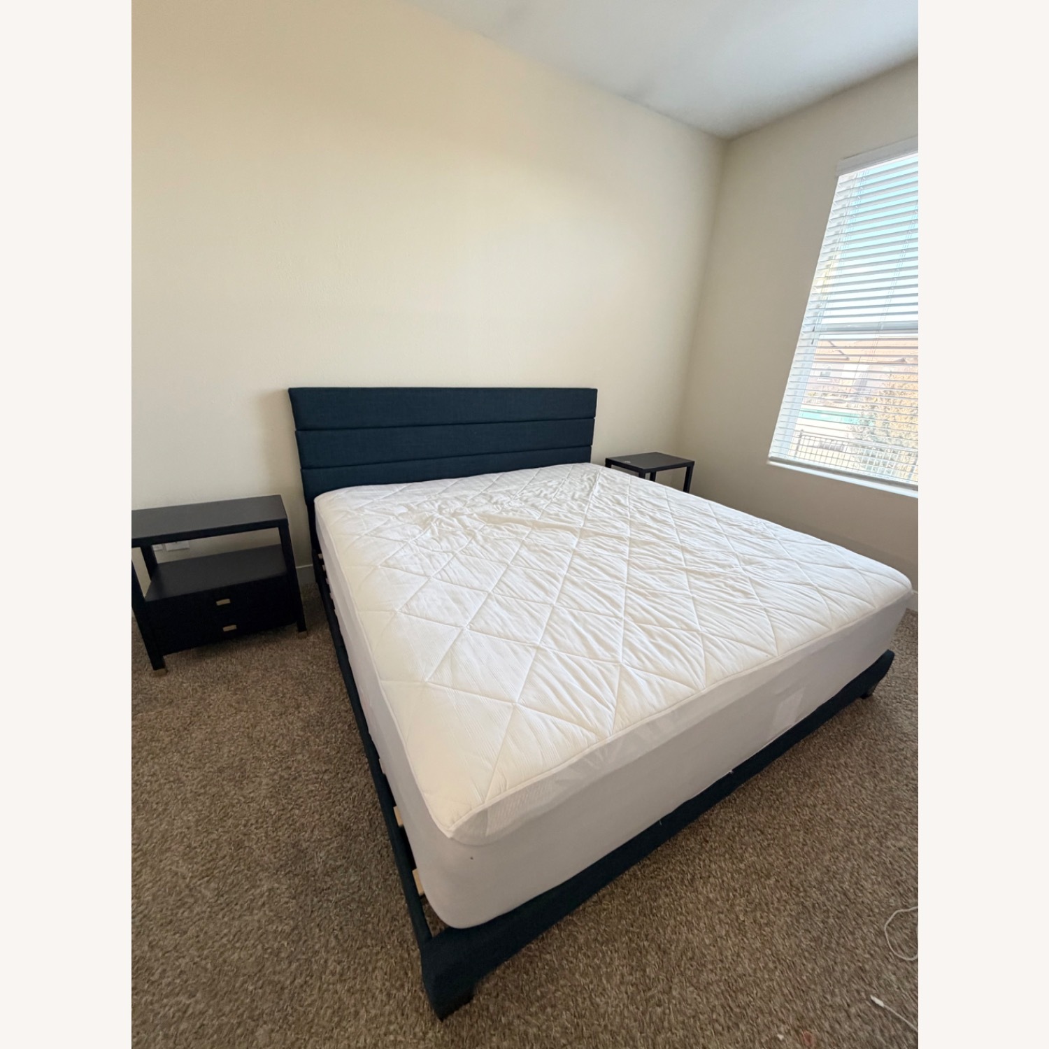 Elison Platform Bed with Fabric Upholstered Headboard and Wooden Slats - image-4