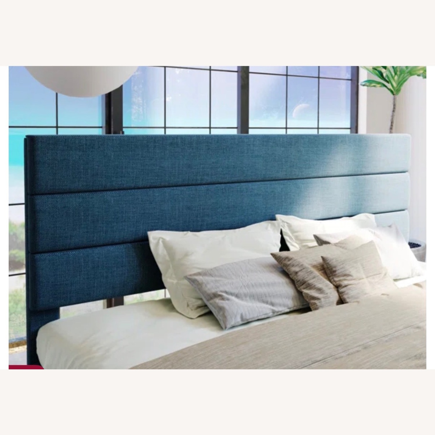 Elison Platform Bed with Fabric Upholstered Headboard and Wooden Slats - image-6