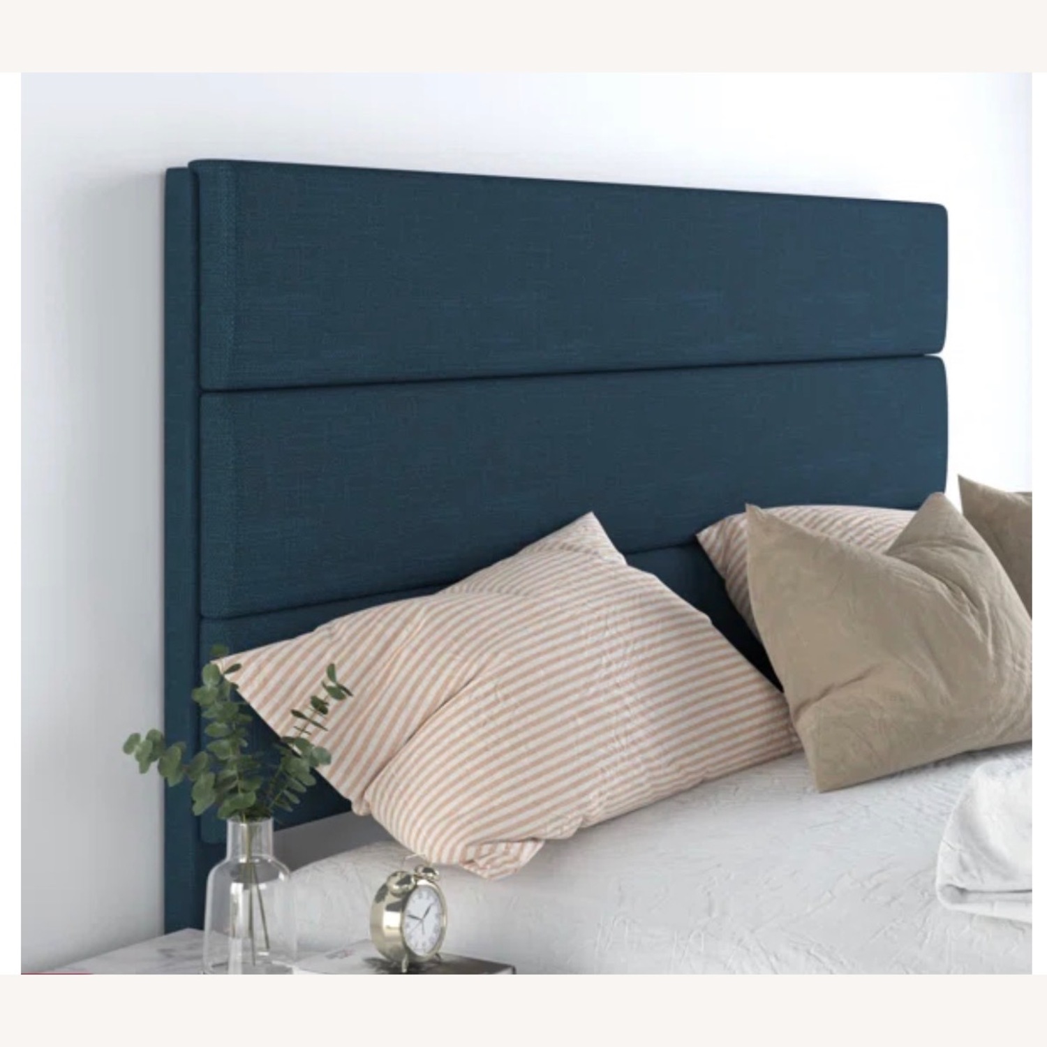 Elison Platform Bed with Fabric Upholstered Headboard and Wooden Slats - image-16