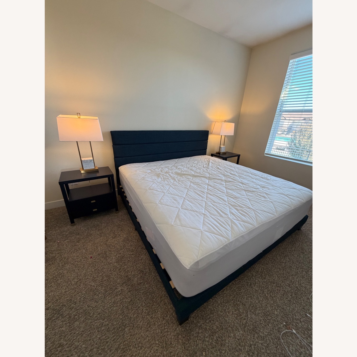 Elison Platform Bed with Fabric Upholstered Headboard and Wooden Slats - image-13