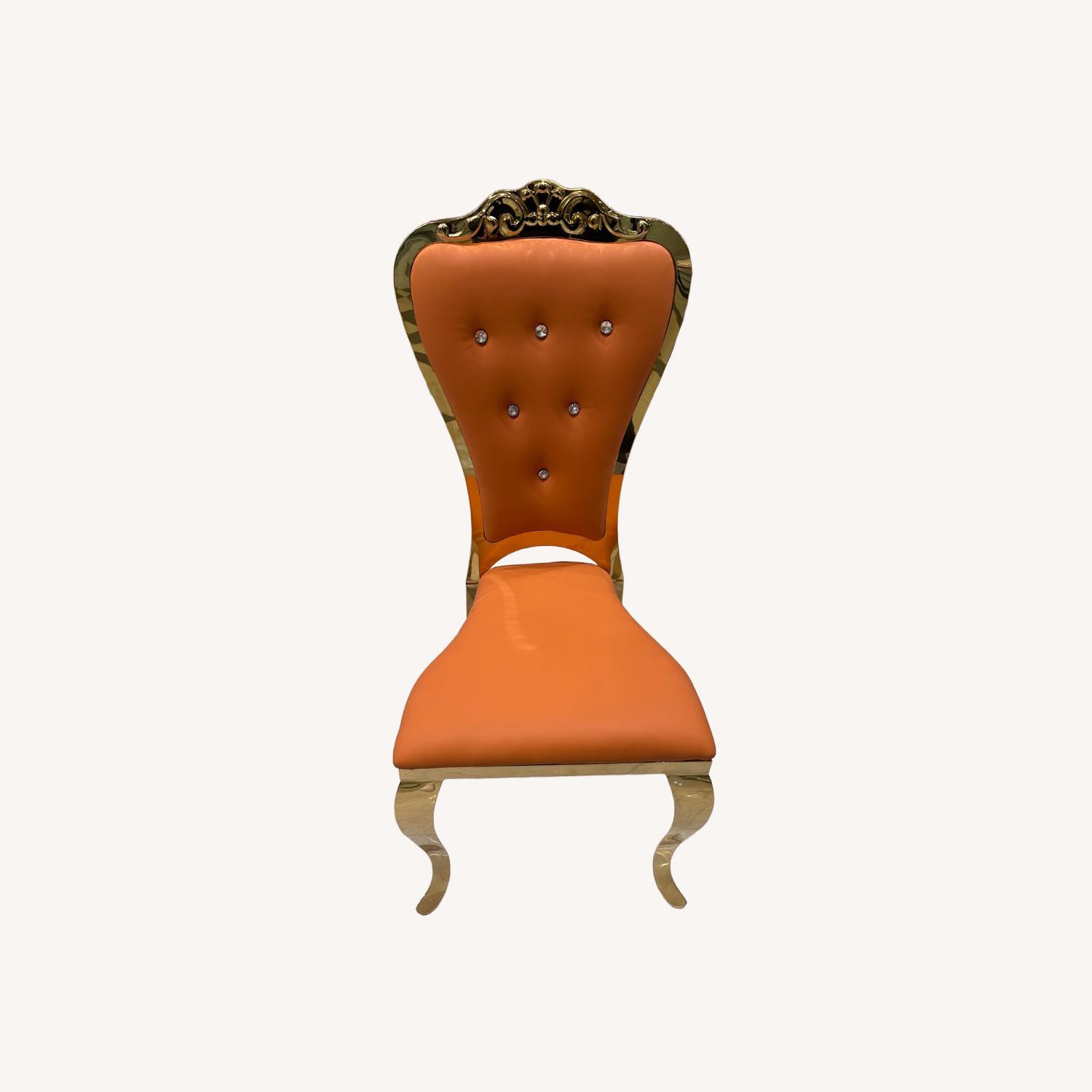 Vintage/Antique Orange Vinyl Dining Chairs - image-0