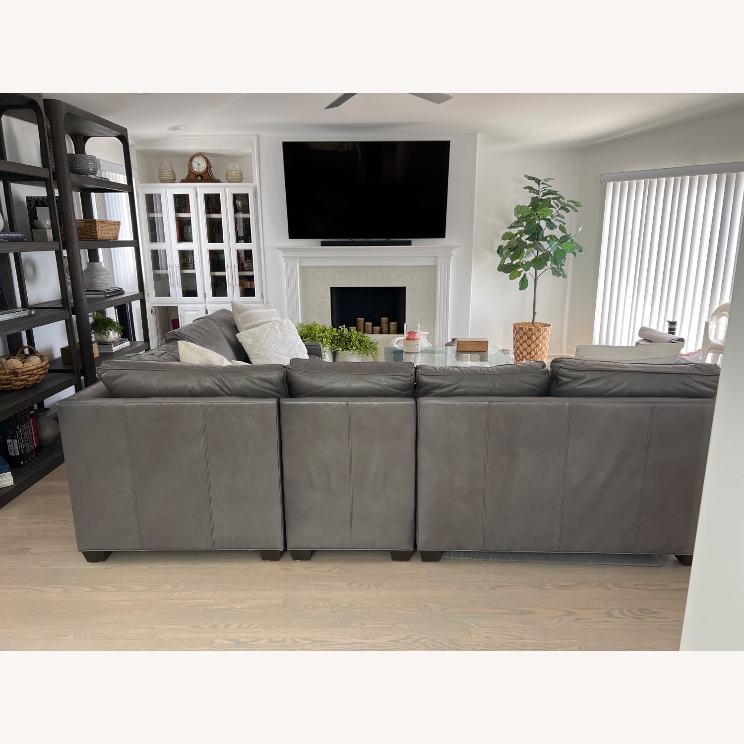 Ethan Allen Bennett Track-Arm Leather Four Piece Sectional - image-8