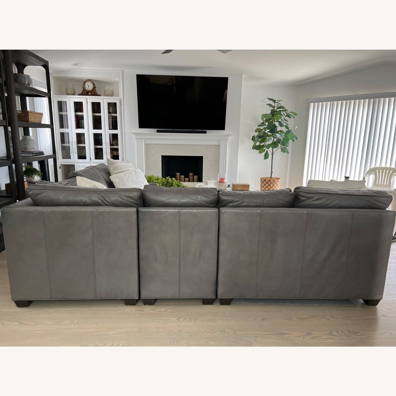 Ethan Allen Bennett Track-Arm Leather Four Piece Sectional - image-11