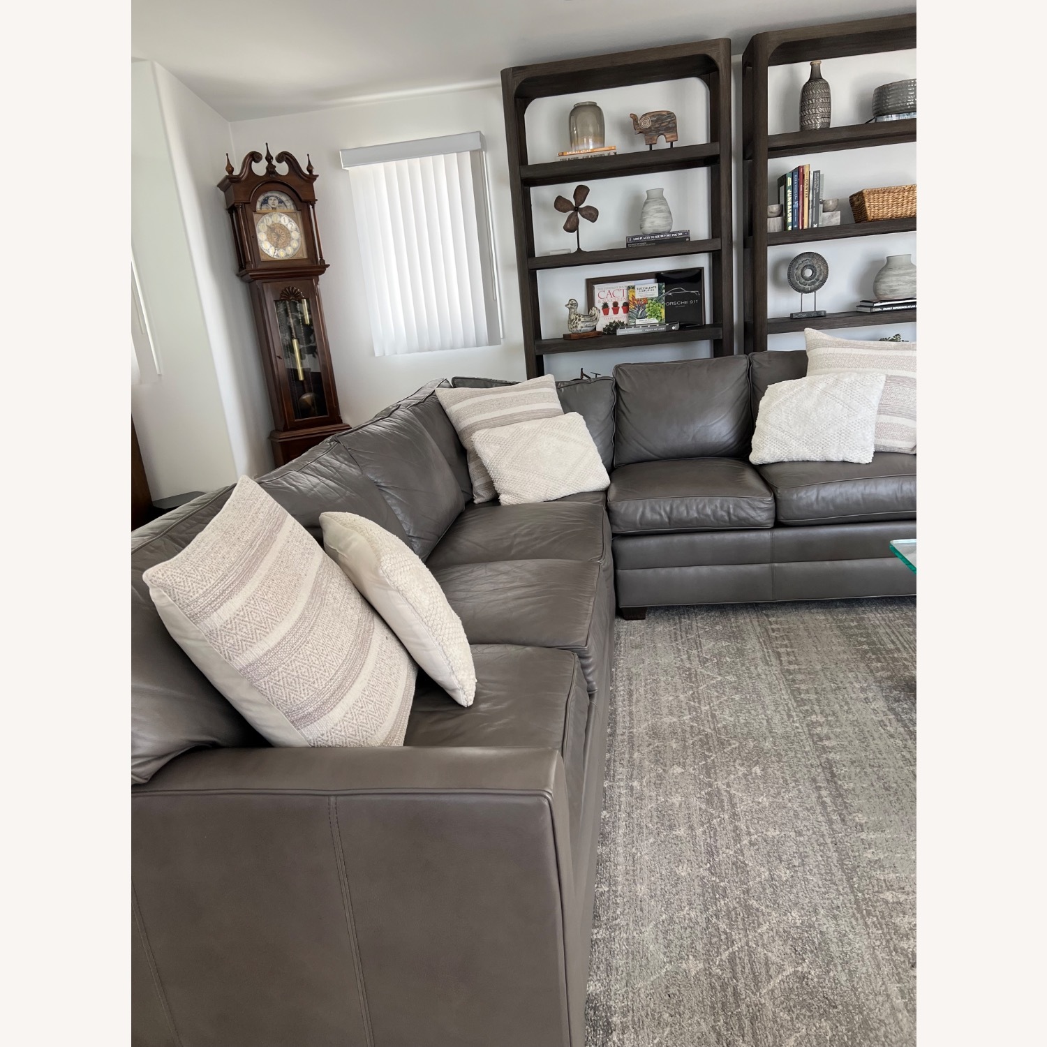 Ethan Allen Bennett Track-Arm Leather Four Piece Sectional - image-12