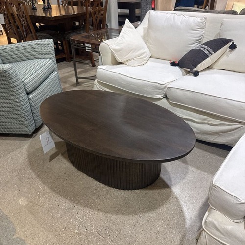 Used Terra Oval Fluted Lift-Top Coffee Table for sale on AptDeco