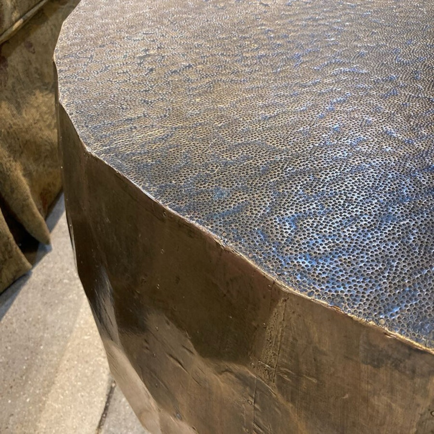 Pottery Barn Vince Metal-Clad Round Coffee Table - image-4