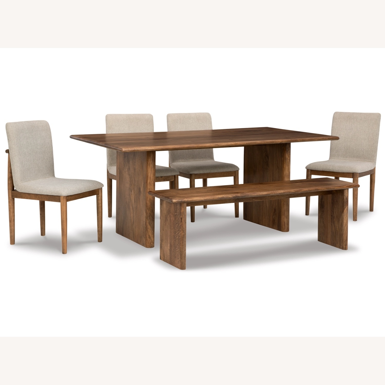 Ashley Furniture Dark Brown Wood Dining Set - image-0