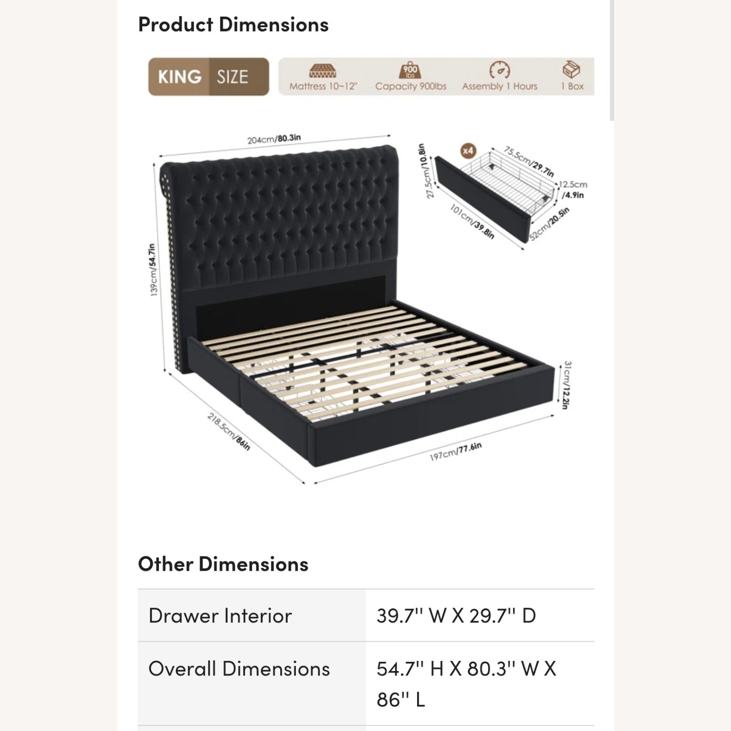 Willa Arlo™ Interiors Black Velvet King Bed - image-2