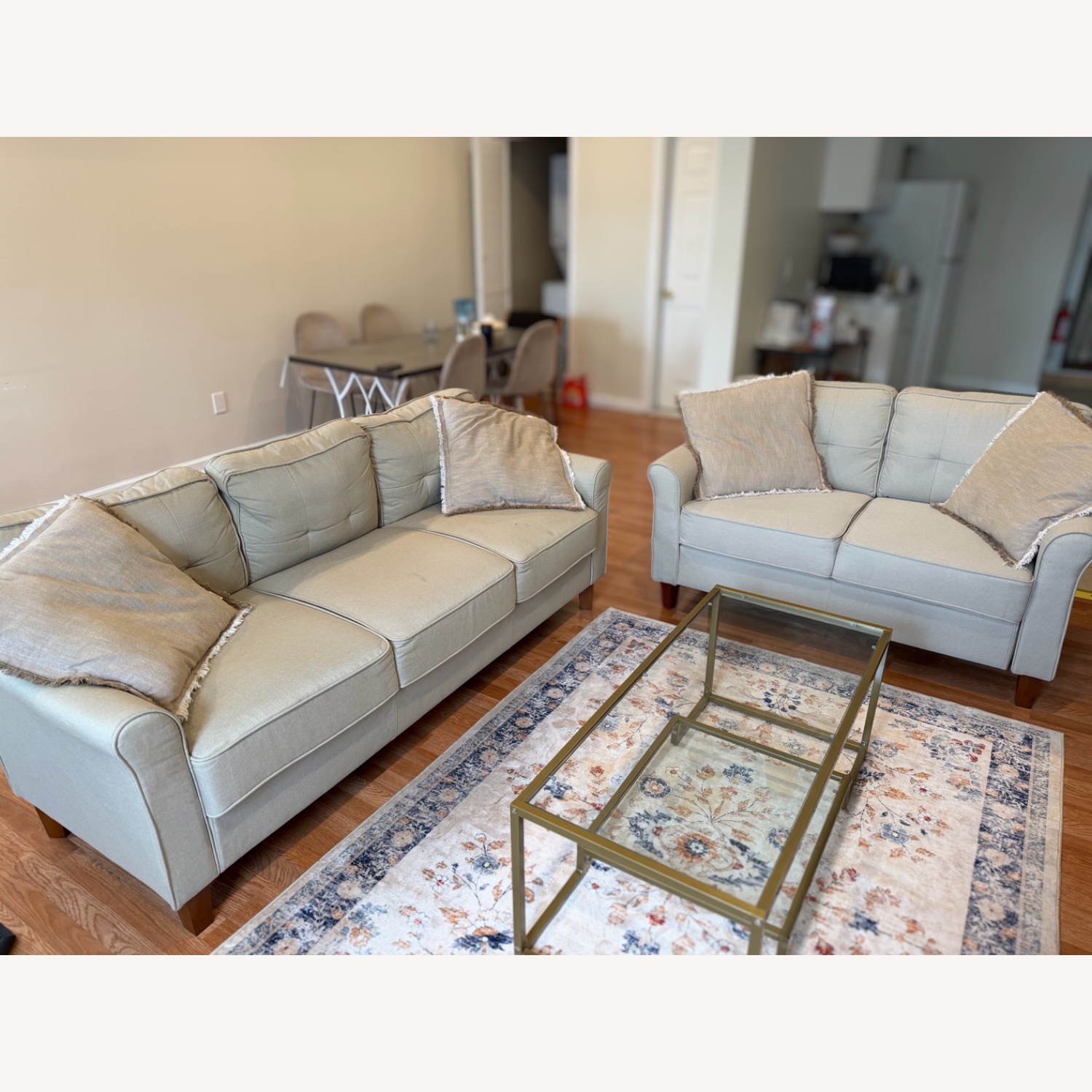 Kouchouk 78.74" Linen Flared Arm Sofa - image-7