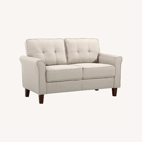 Used Cadmus 54.53" Linen Flared Arm Loveseat for sale on AptDeco