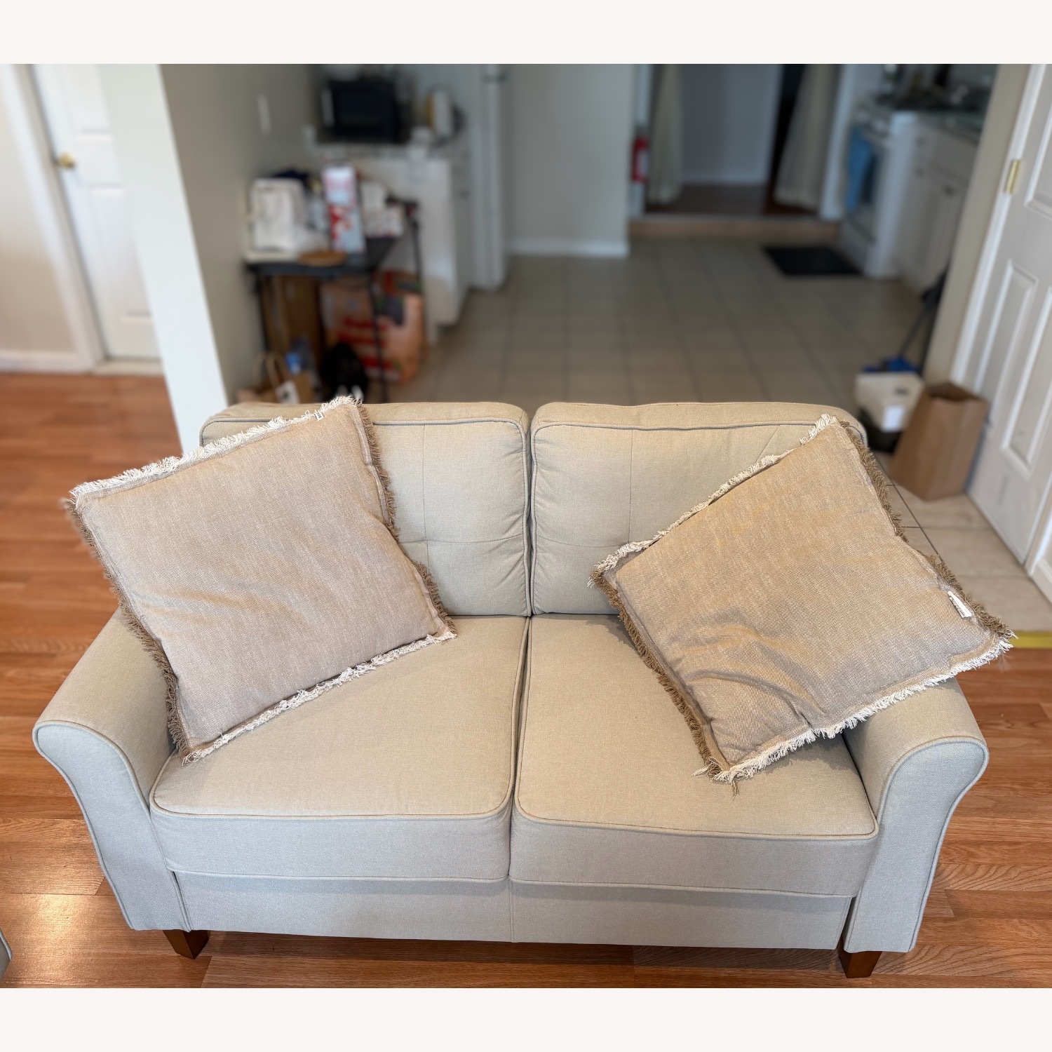 Cadmus 54.53" Linen Flared Arm Loveseat - image-1