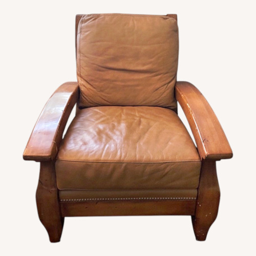 Used Arhaus Light Brown Leather Armchair for sale on AptDeco