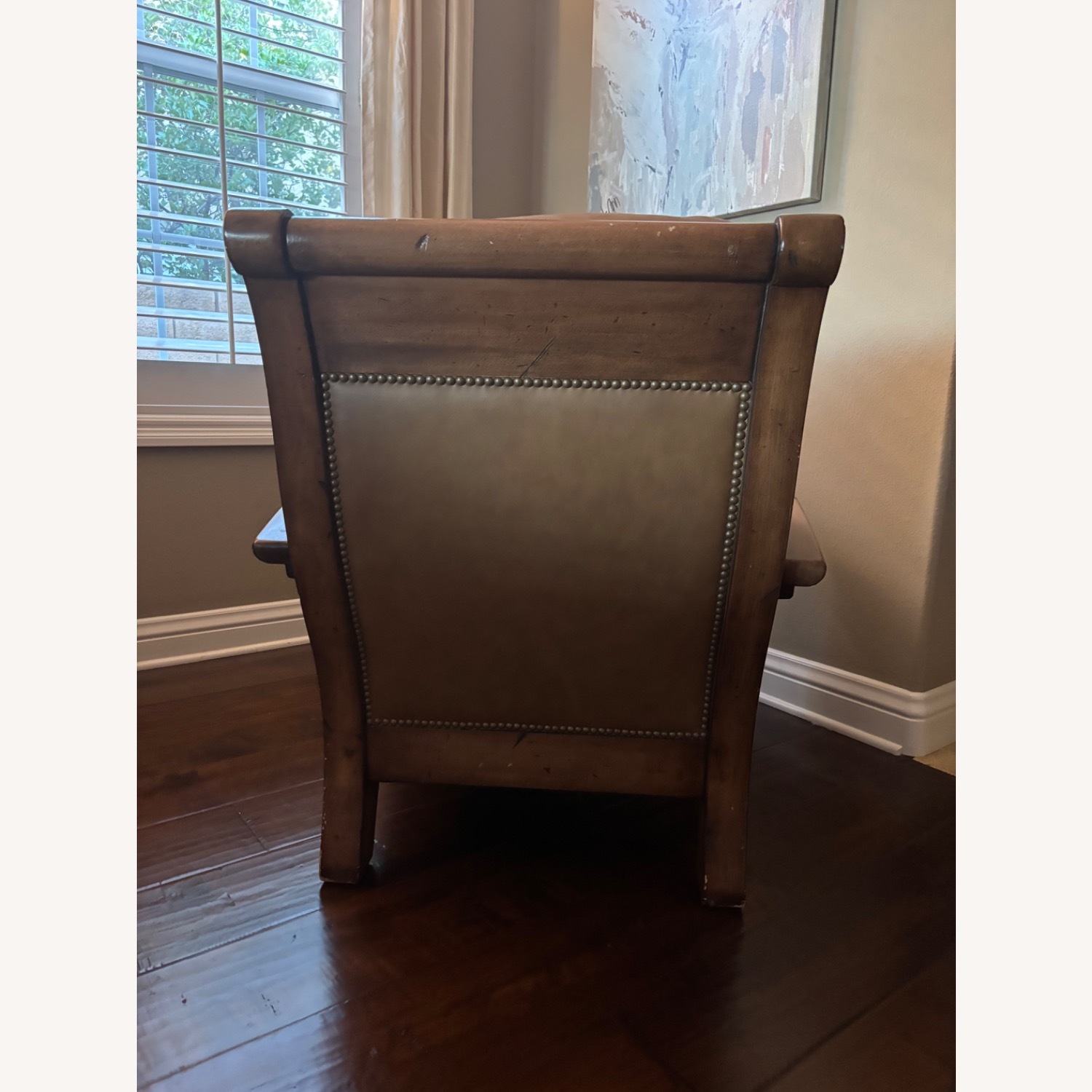 Arhaus Light Brown Leather Armchair - image-1