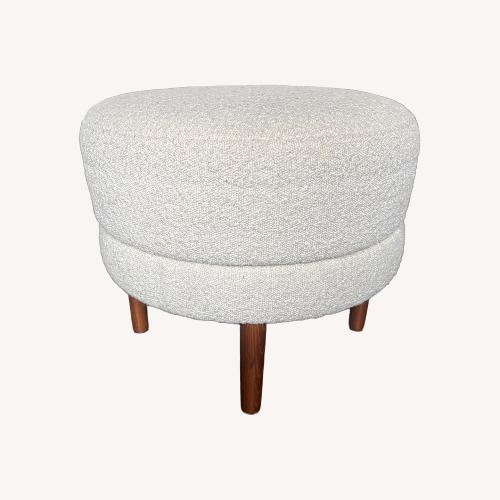Used Vintage/Antique White Fabric Ottoman for sale on AptDeco