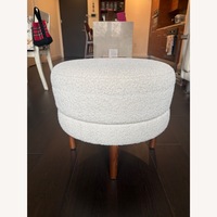 Vintage/Antique White Fabric Ottoman