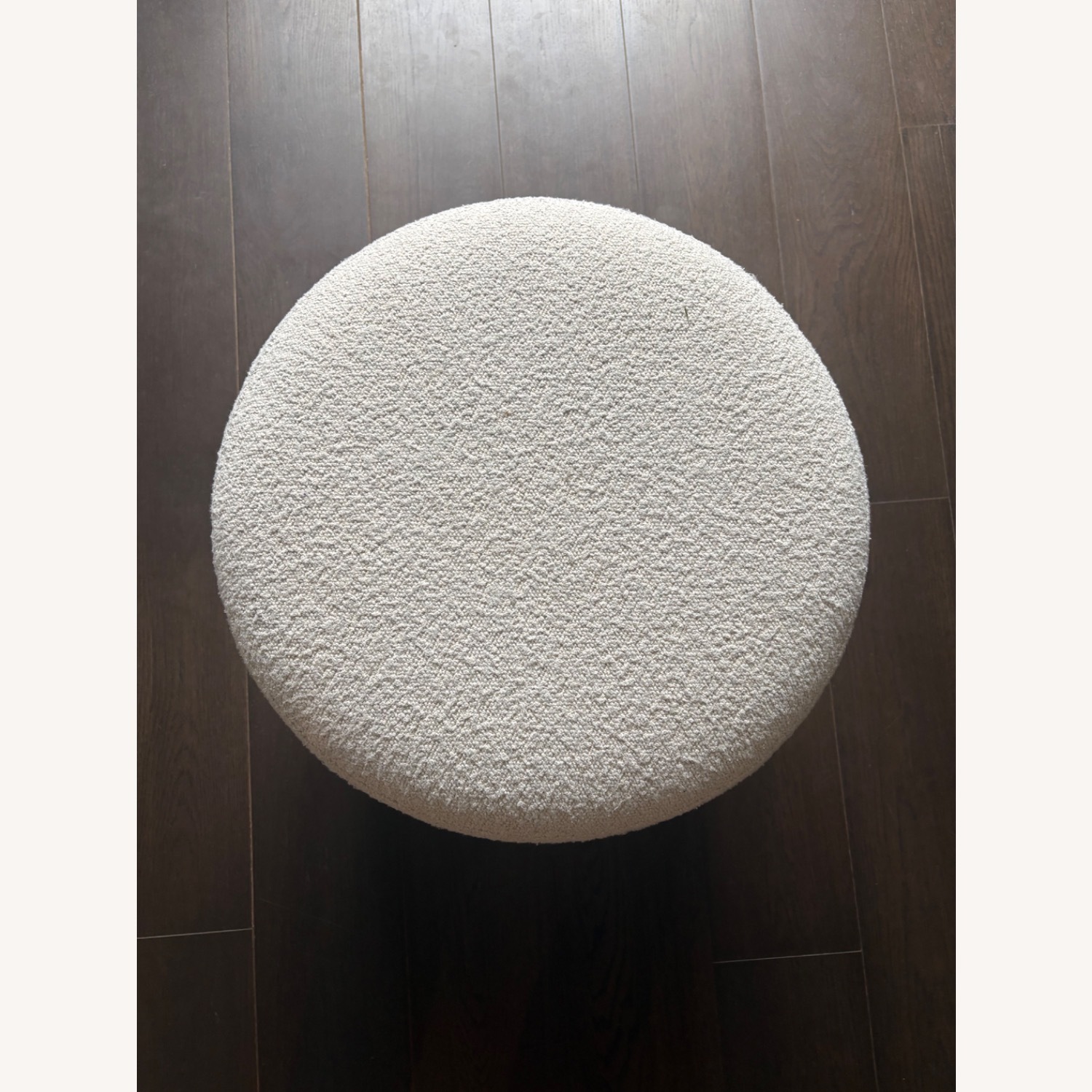 Vintage/Antique White Fabric Ottoman - image-3