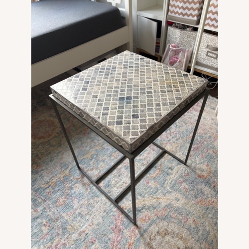 Used World Market Inlay Side Table for sale on AptDeco