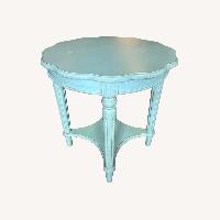 Vintage/Antique Finds Blue Wood Side Table