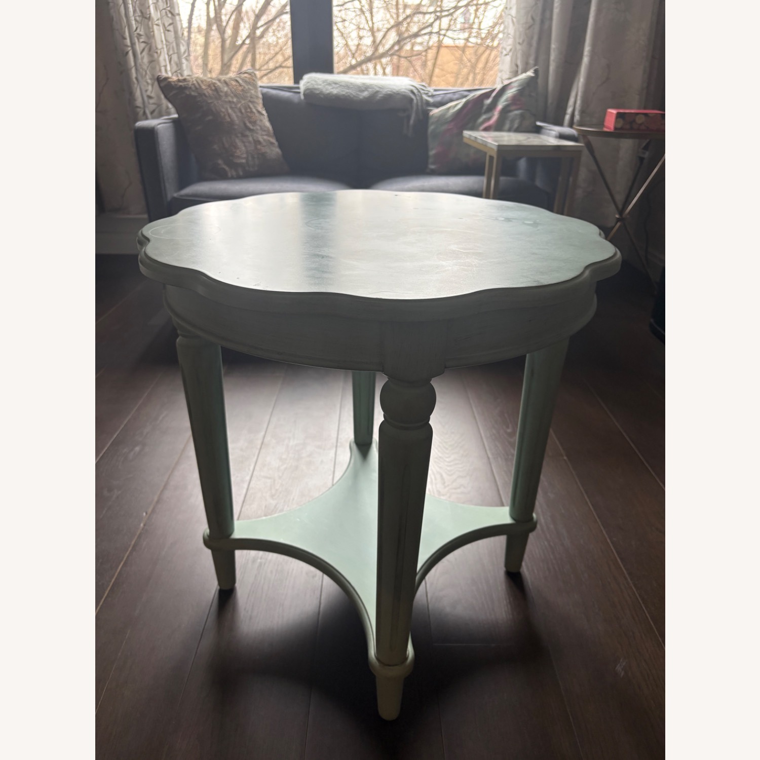 Vintage/Antique Finds Blue Wood Side Table - image-8