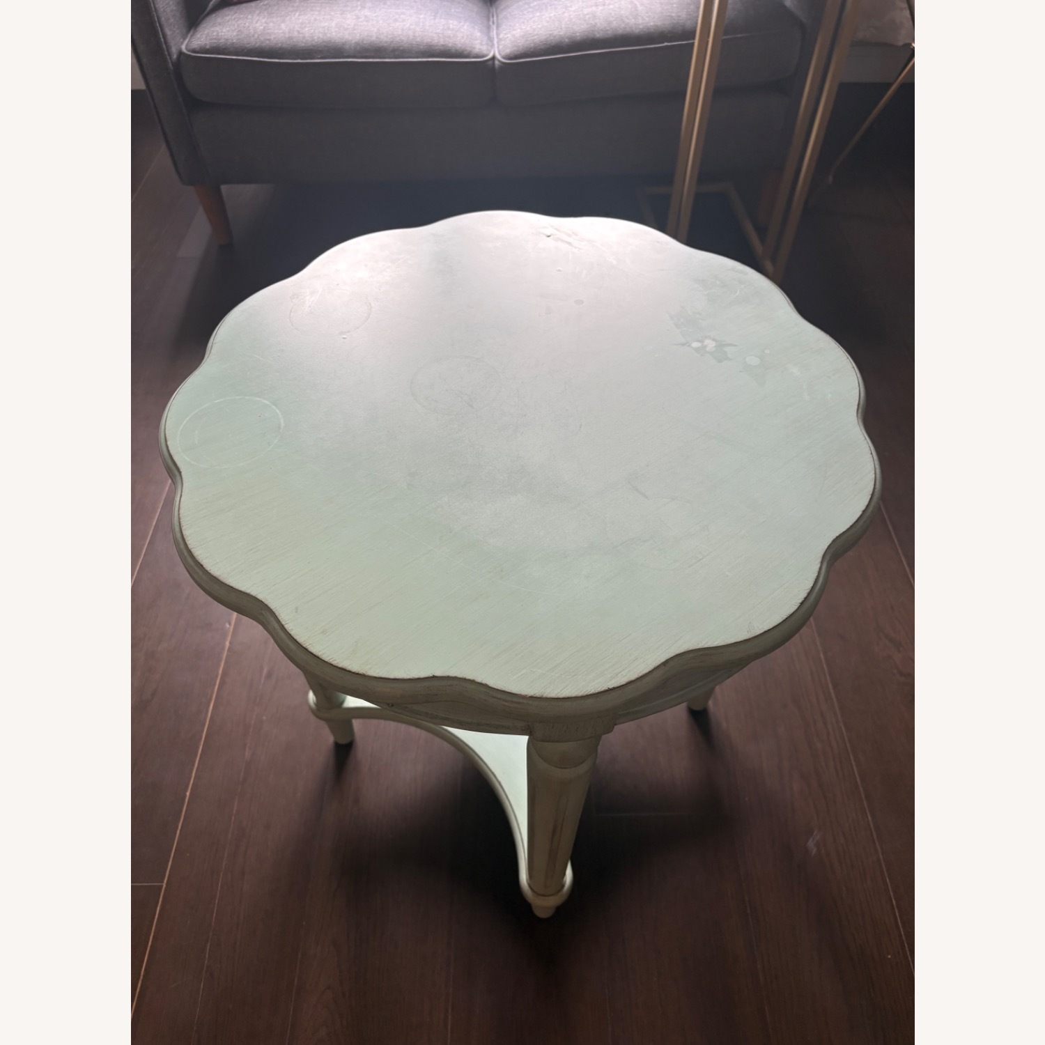 Vintage/Antique Finds Blue Wood Side Table - image-7