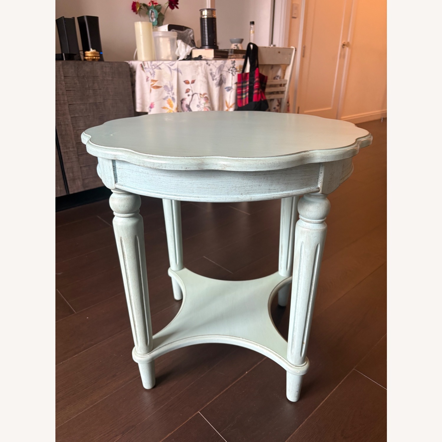 Vintage/Antique Finds Blue Wood Side Table - image-2