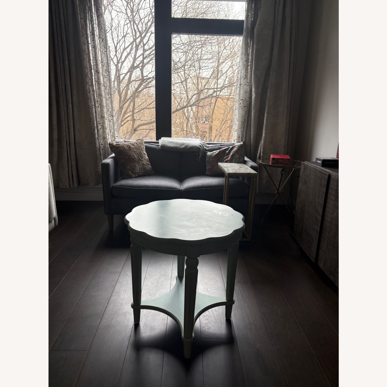 Vintage/Antique Finds Blue Wood Side Table - image-10