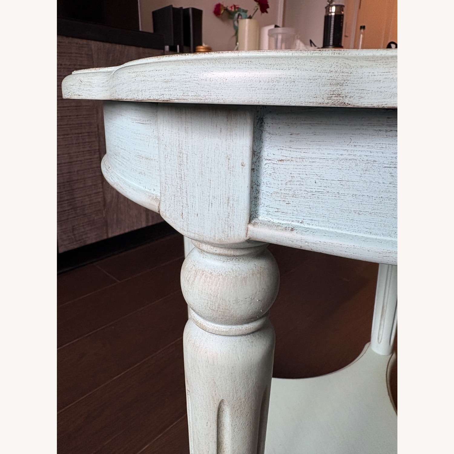 Vintage/Antique Finds Blue Wood Side Table - image-4