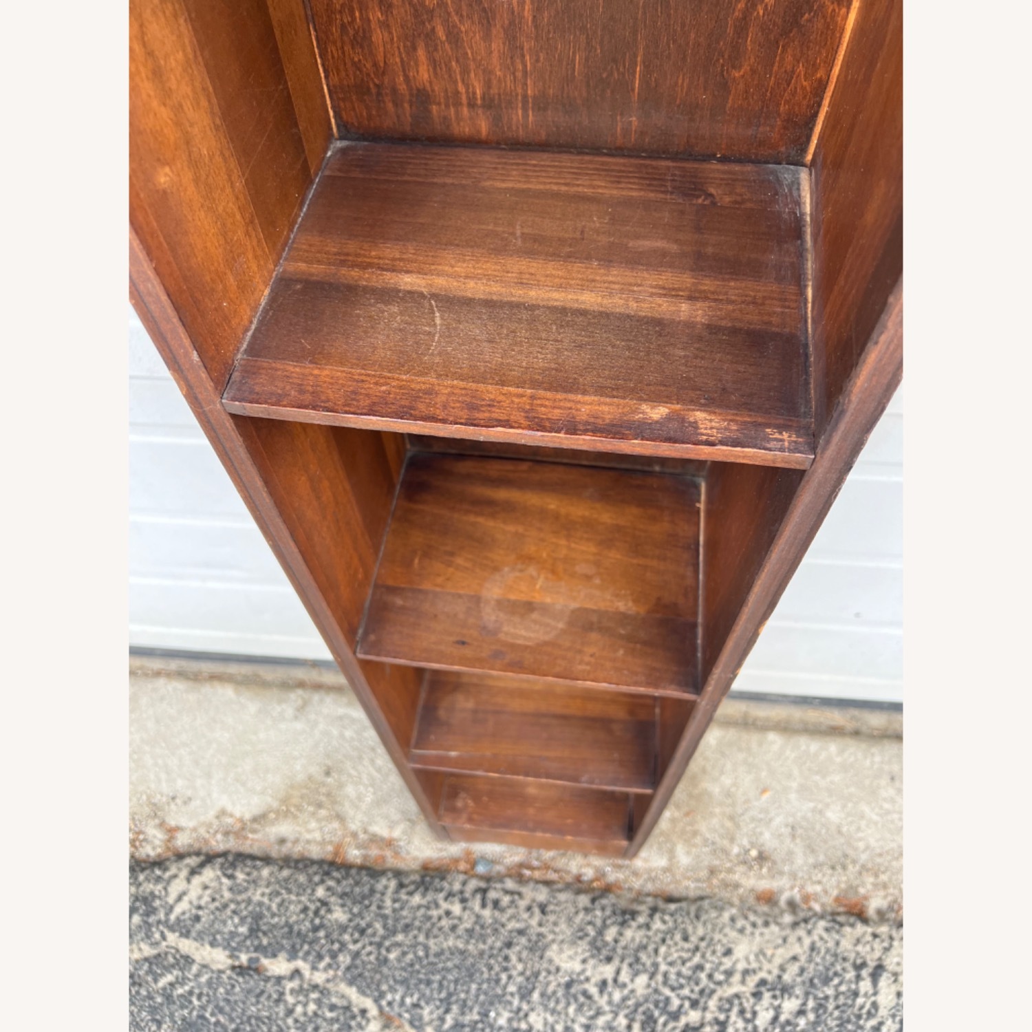 Vintage Narrow Wooden Bookcase with Dark Finish - image-3