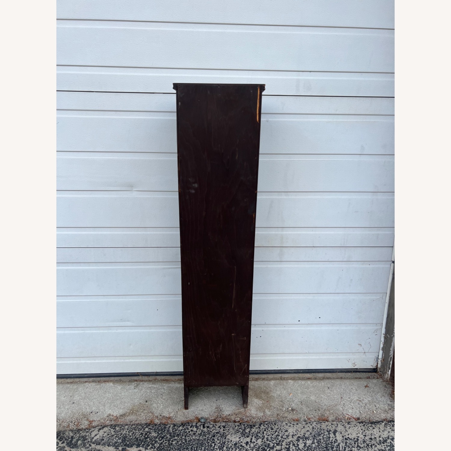 Vintage Narrow Wooden Bookcase with Dark Finish - image-7