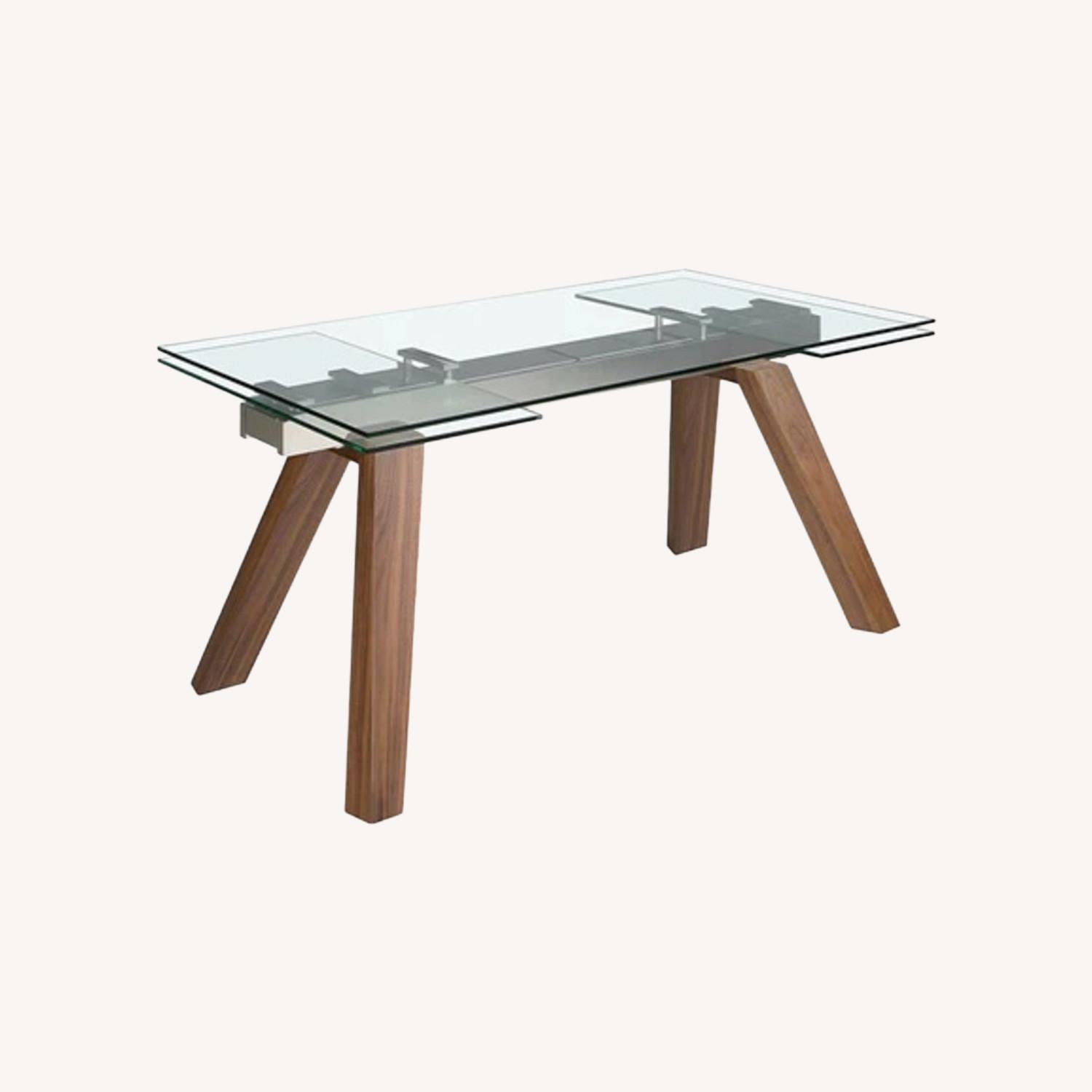 Modern Extendable Glass Dining Table - image-0