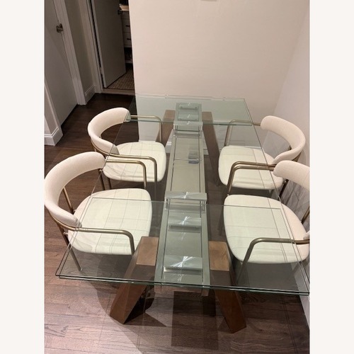 Used Modern Extendable Glass Dining Table for sale on AptDeco