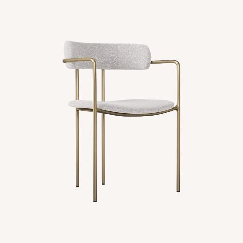 Used West Elm Lennox White Fabric Dining Chairs for sale on AptDeco