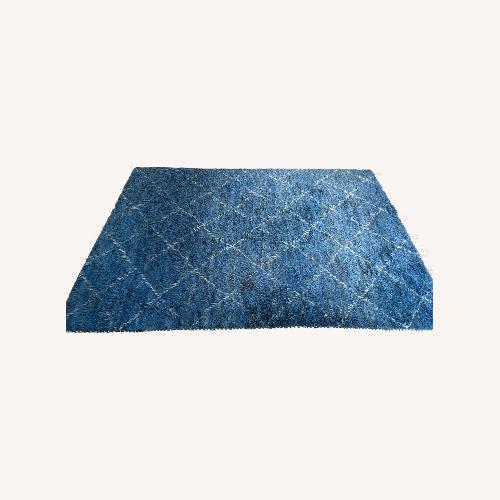 Used Vintage Blue Flokati Rug for sale on AptDeco