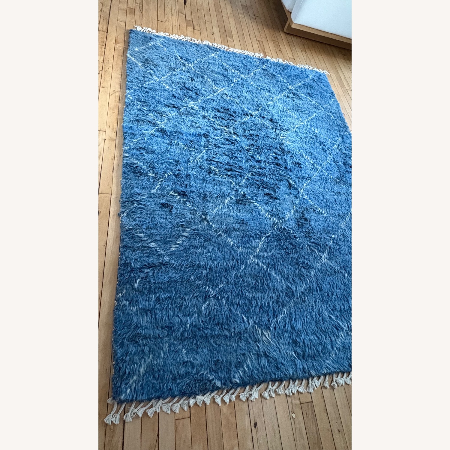 Vintage Blue Flokati Rug - image-7