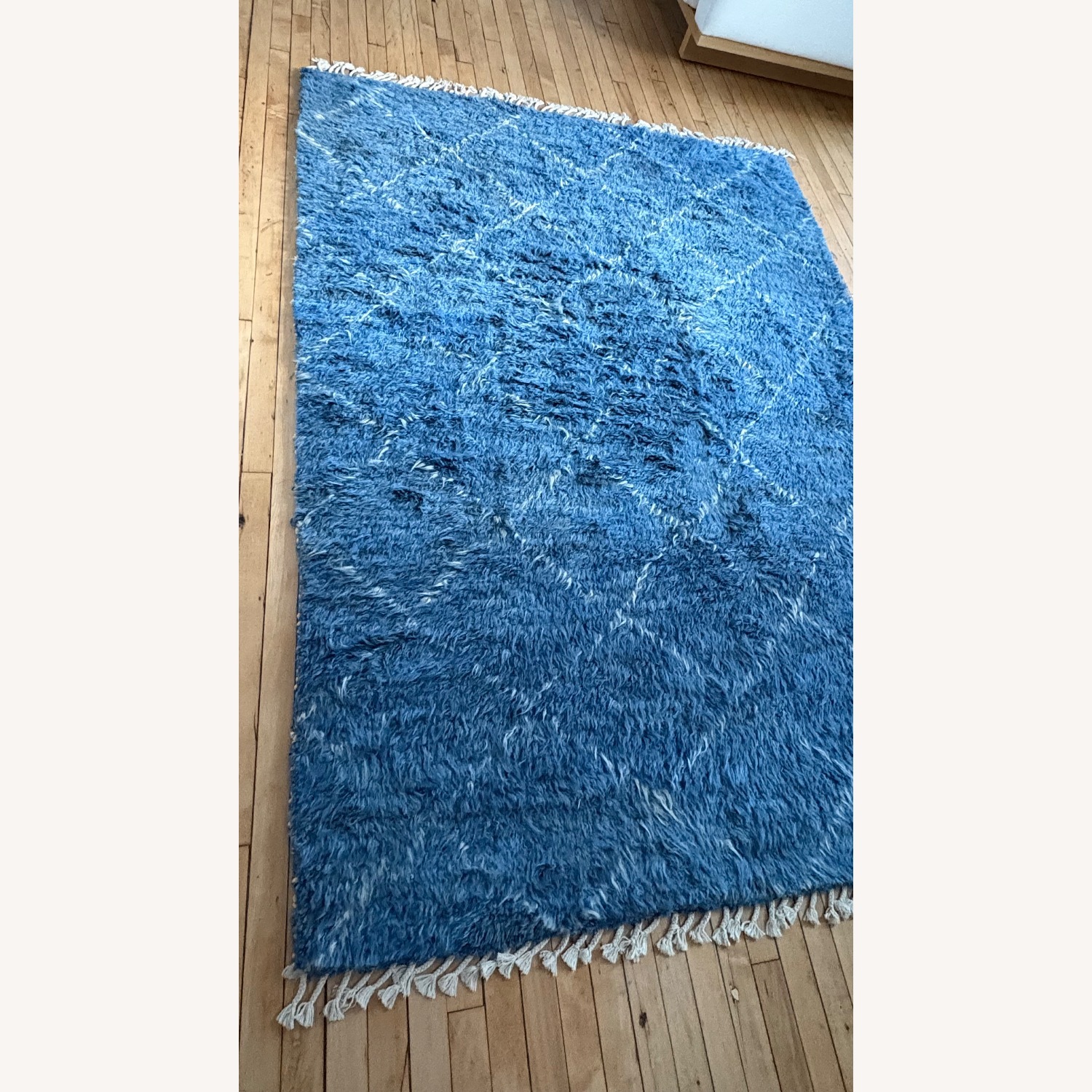 Vintage Blue Flokati Rug - image-6