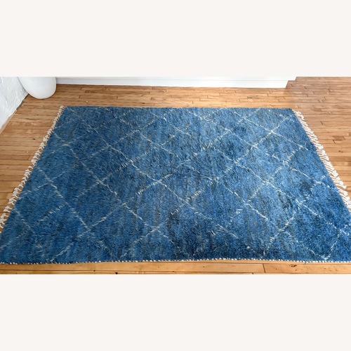 Used Vintage Blue Flokati Rug for sale on AptDeco