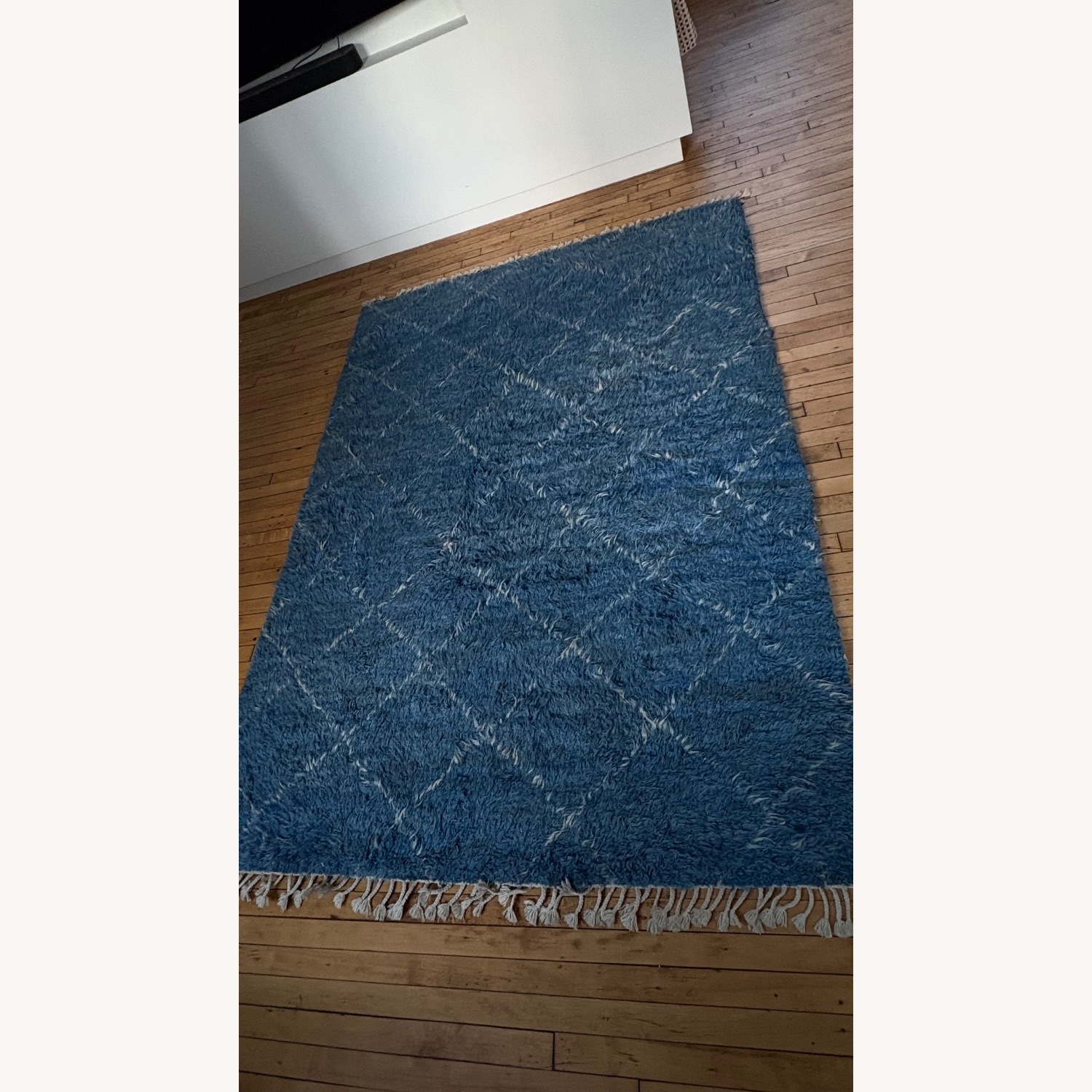 Vintage Blue Flokati Rug - image-3