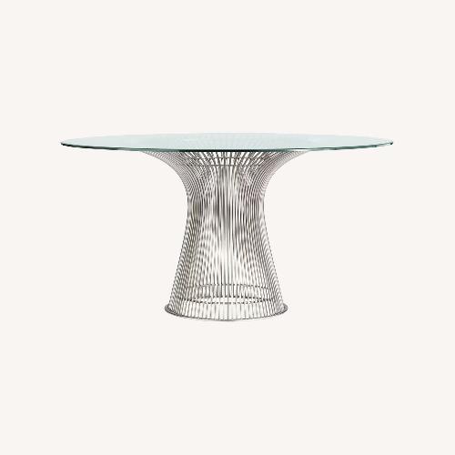 Used Warren Platner Silver Glass Dining Table for sale on AptDeco