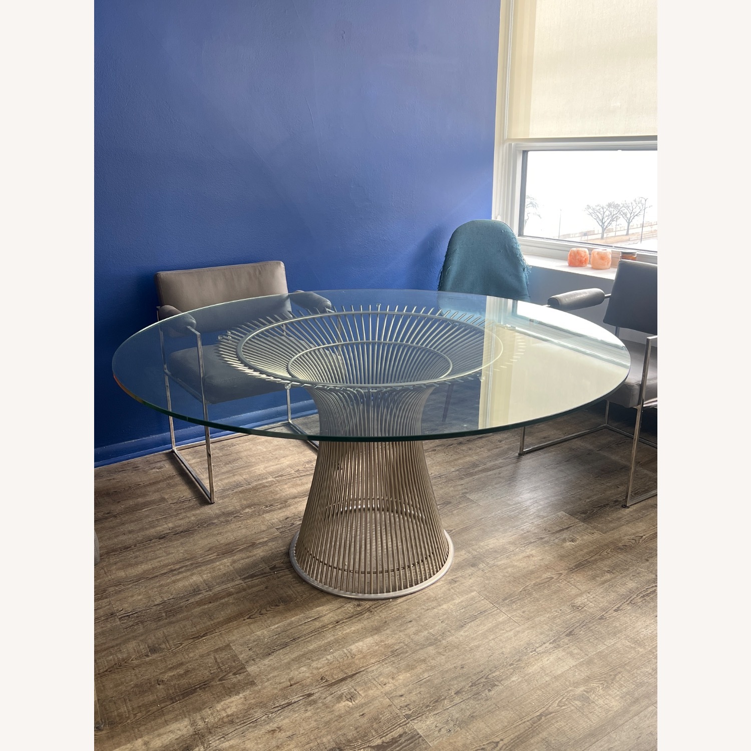 Warren Platner Silver Glass Dining Table - image-5