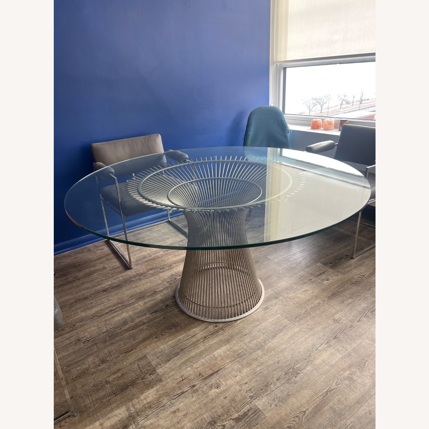 Warren Platner Silver Glass Dining Table - image-1