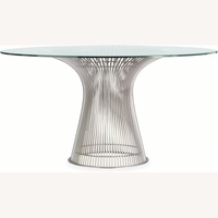 Warren Platner Silver Glass Dining Table