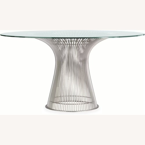Used Warren Platner Silver Glass Dining Table for sale on AptDeco
