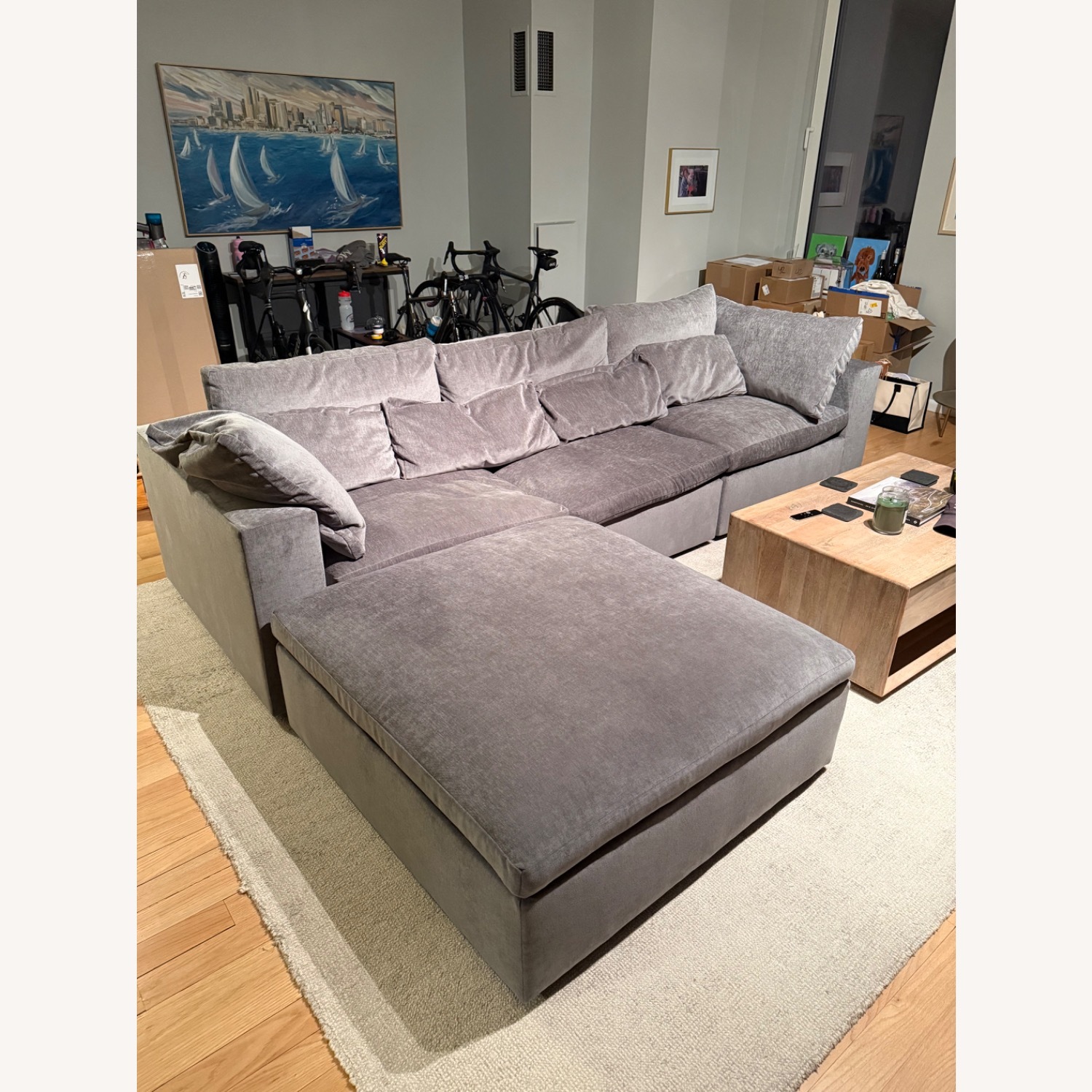 West Elm Dark Gray Harmony Sectional - image-3