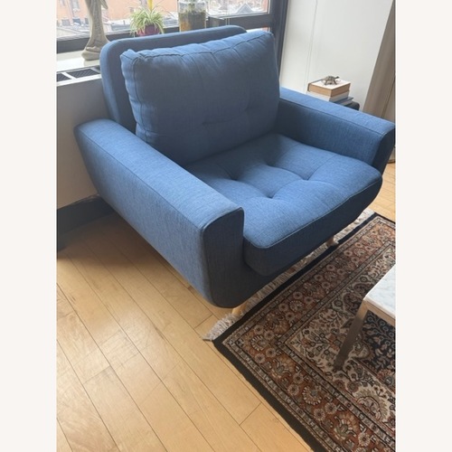Used Alton Furniture Group Blue Fabric Armchair for sale on AptDeco